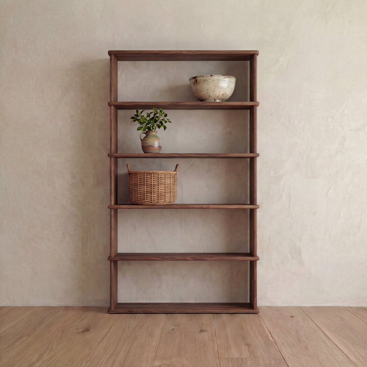 Photo inspiration: Picture Idea: 5 Shelf Bookcase In Walnut Solid Wood Minimalist