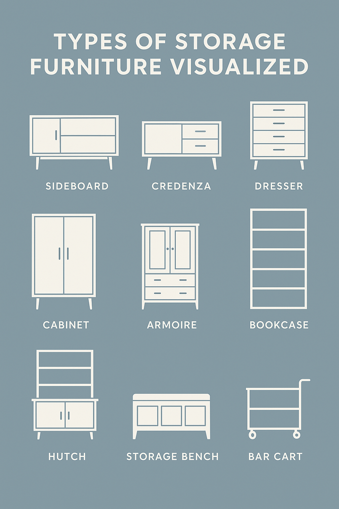 Types of Storage Furniture Visualized