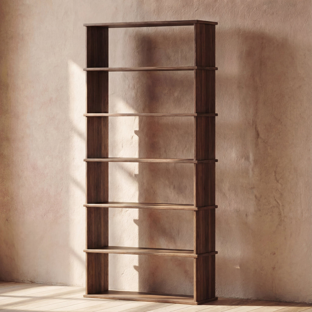 Tall wooden bookcases