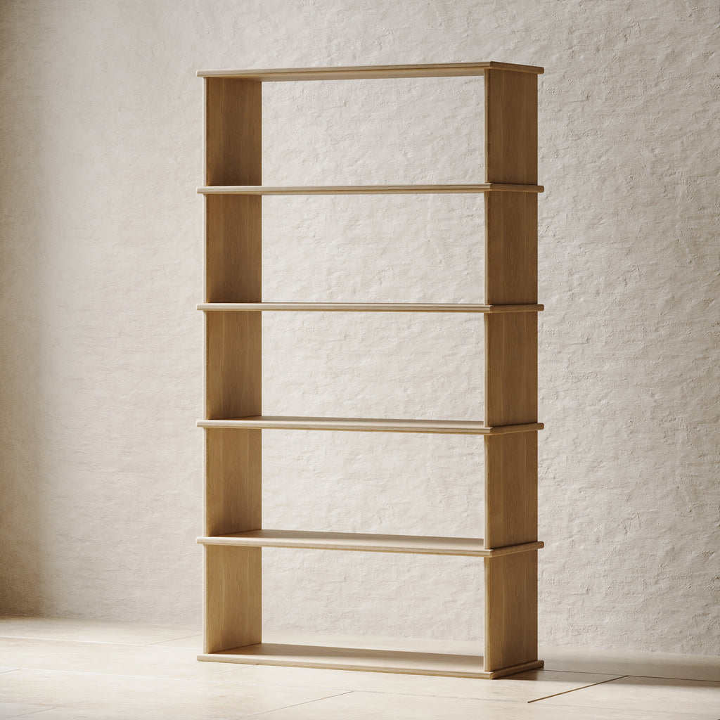 White oak bookshelves