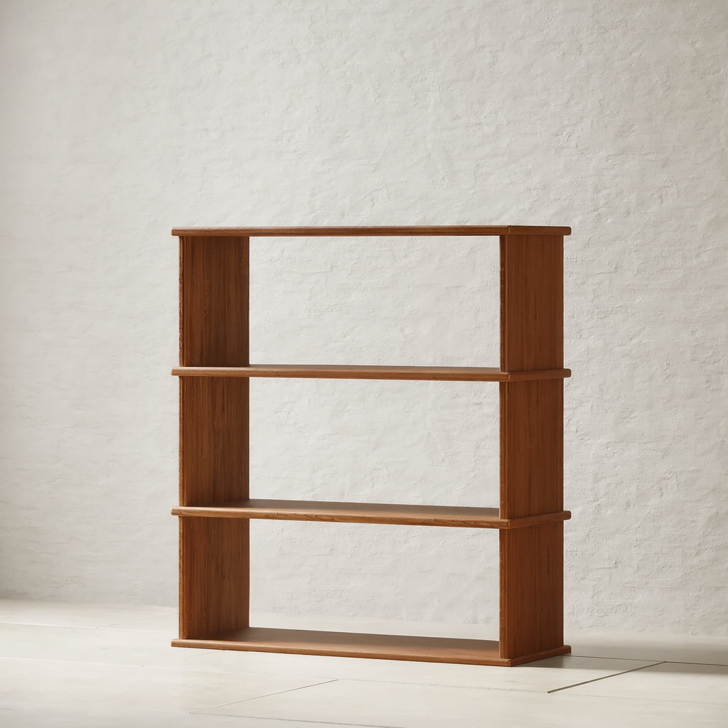 3 shelf bookcase in red oak