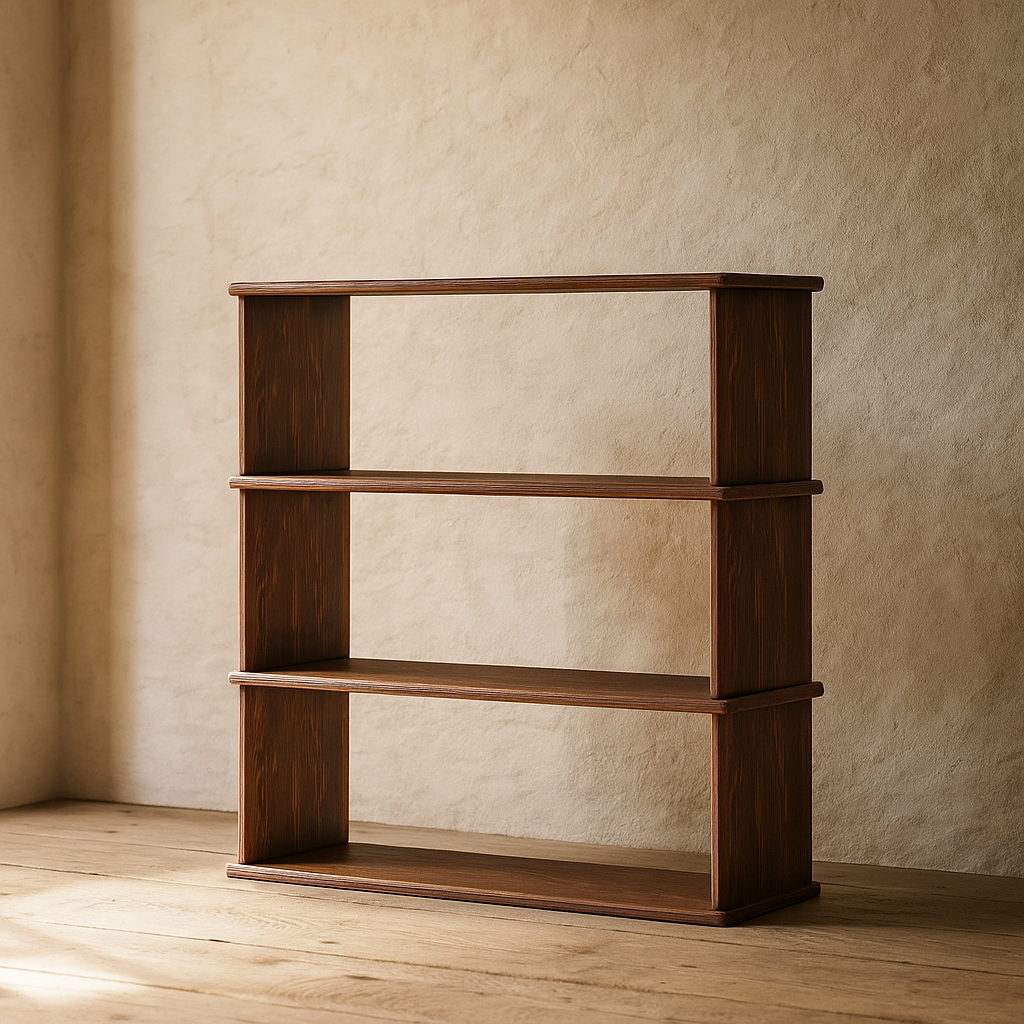 3 shelf bookshelf in walnut