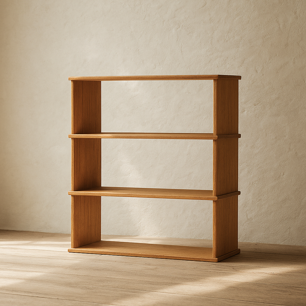 3 shelf oak bookshelf