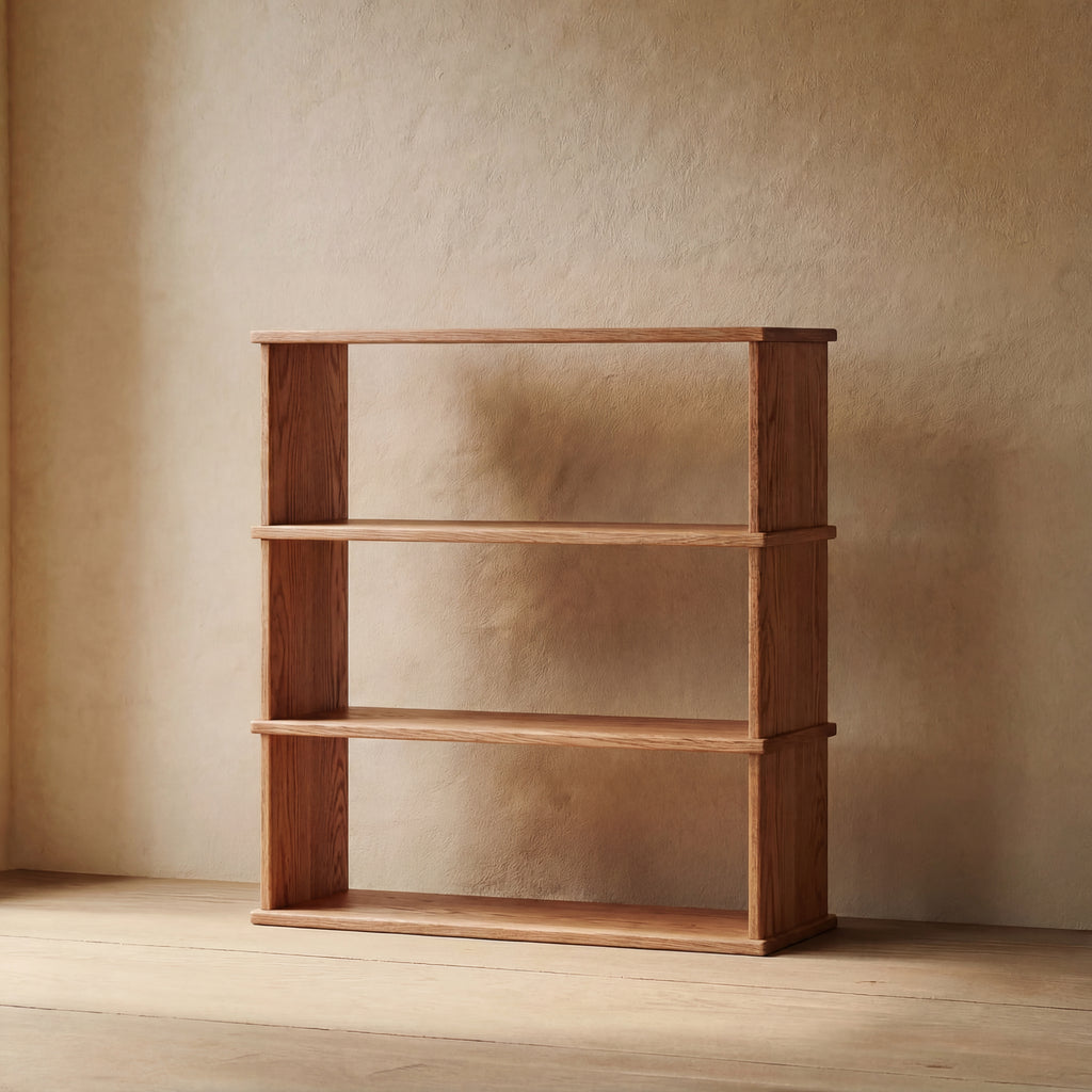 3 shelf solid wood bookcase