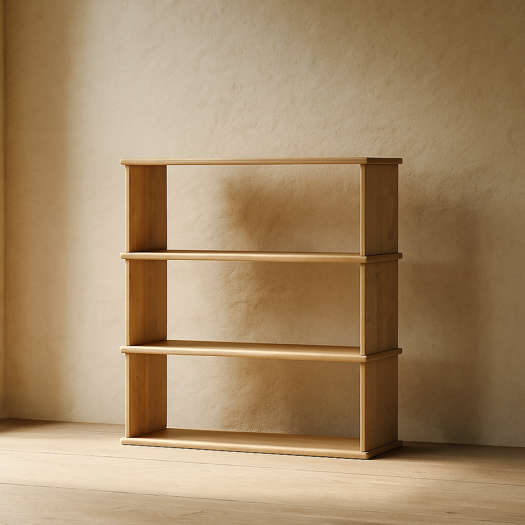 3 shelf white oak bookcase