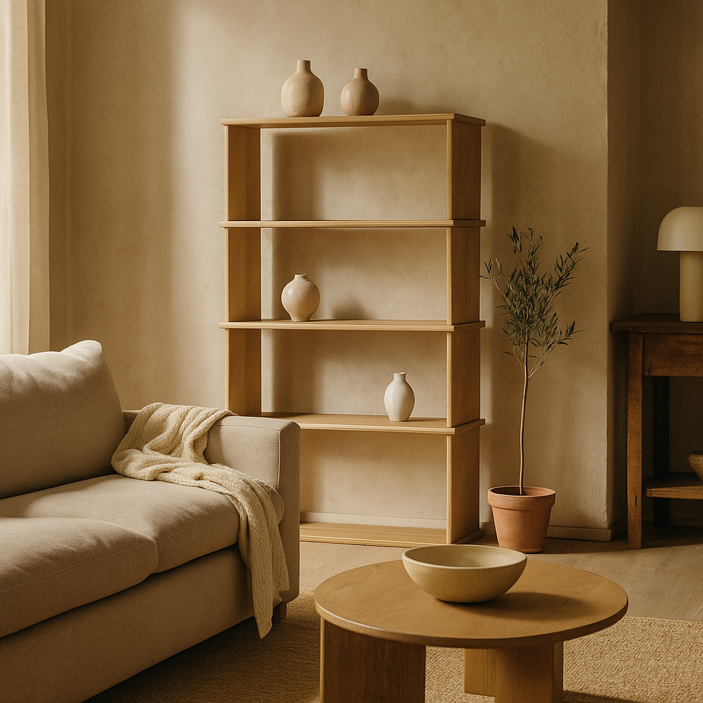 4 shelf white oak bookshelf