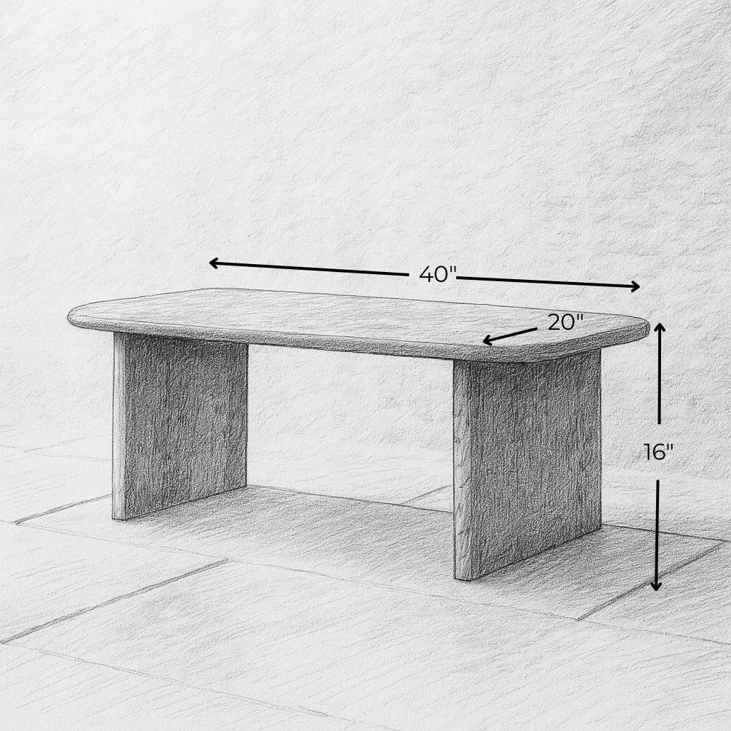 sketch of a 40 inch coffee table