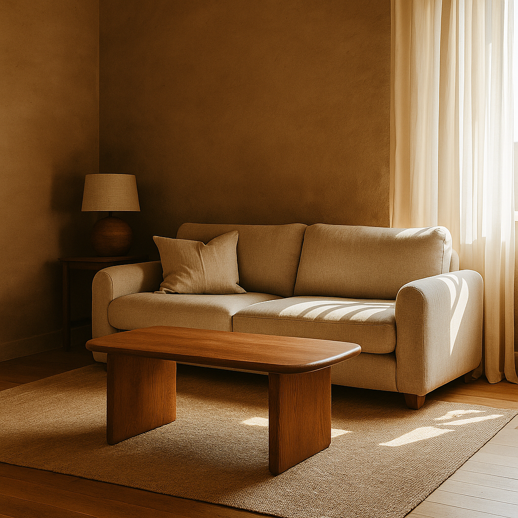 40 inch solid wood coffee table in living room