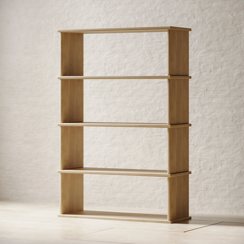 4 shelf white oak bookcase