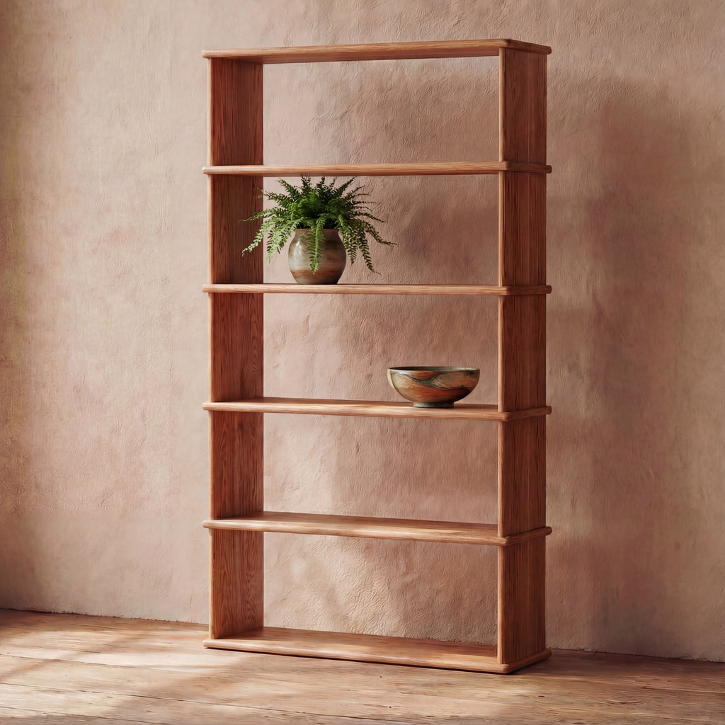 5 shelf bookcase in solid wood