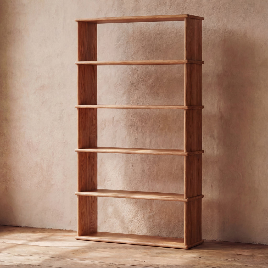 5 shelf bookcase in solid wood