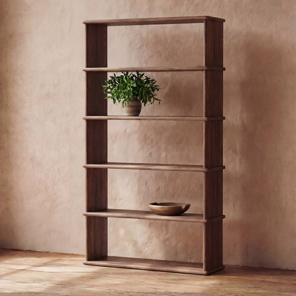 5 shelf bookcase in walnut