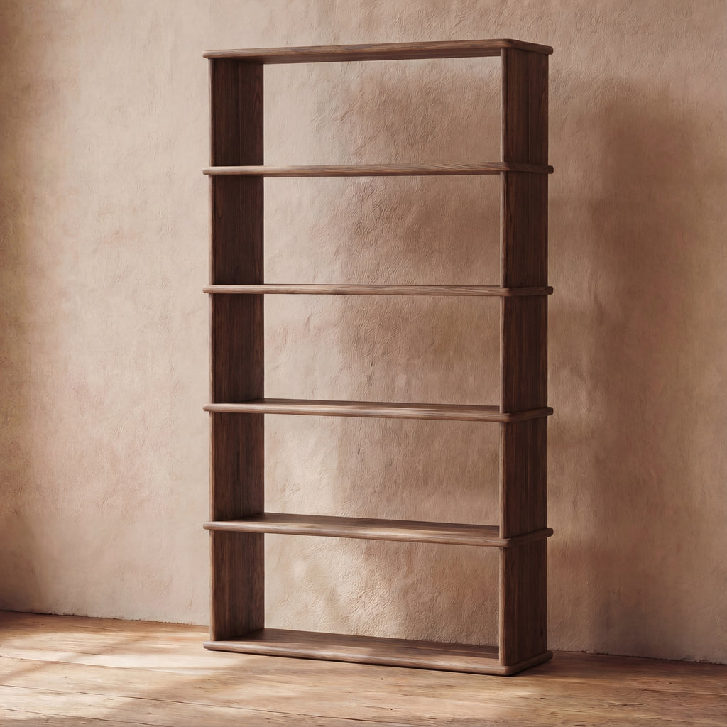 5 shelf bookcase in walnut