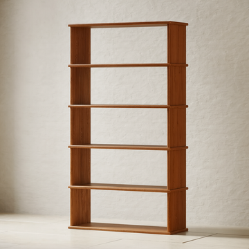 5 shelf bookcase in red oak