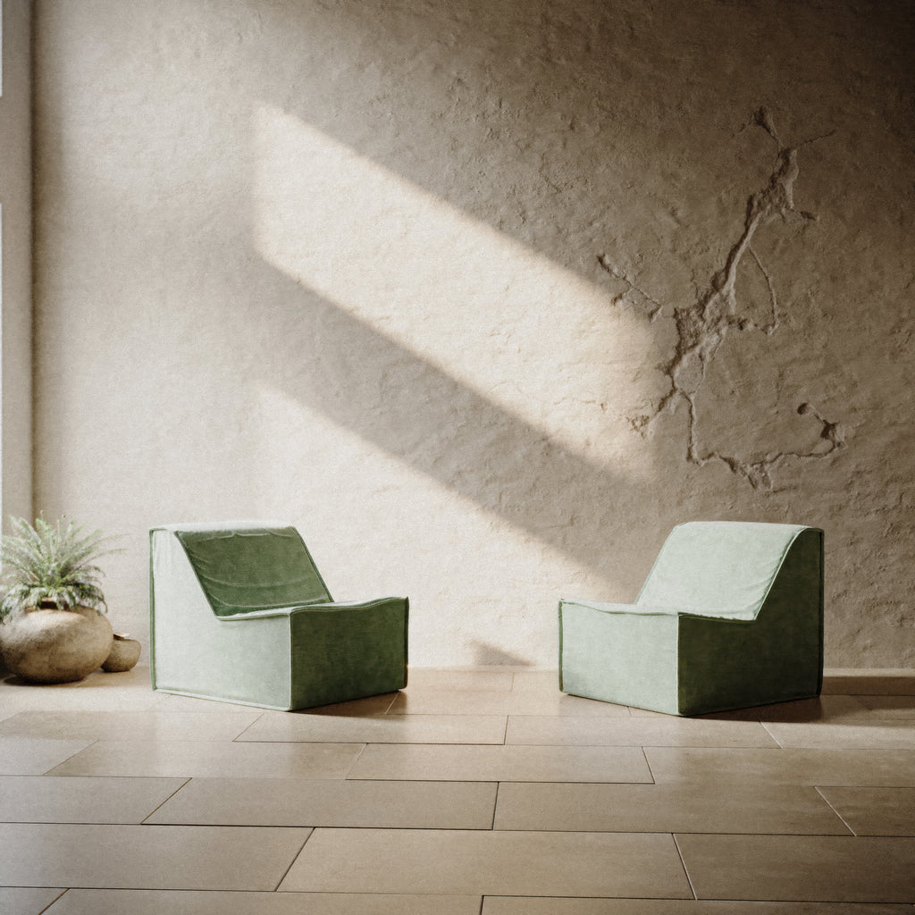 Minimalist sofa seat - green