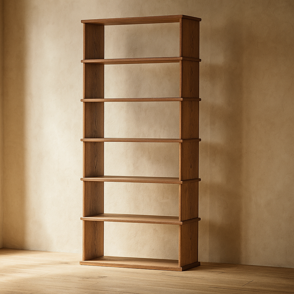 6 level oak bookcase