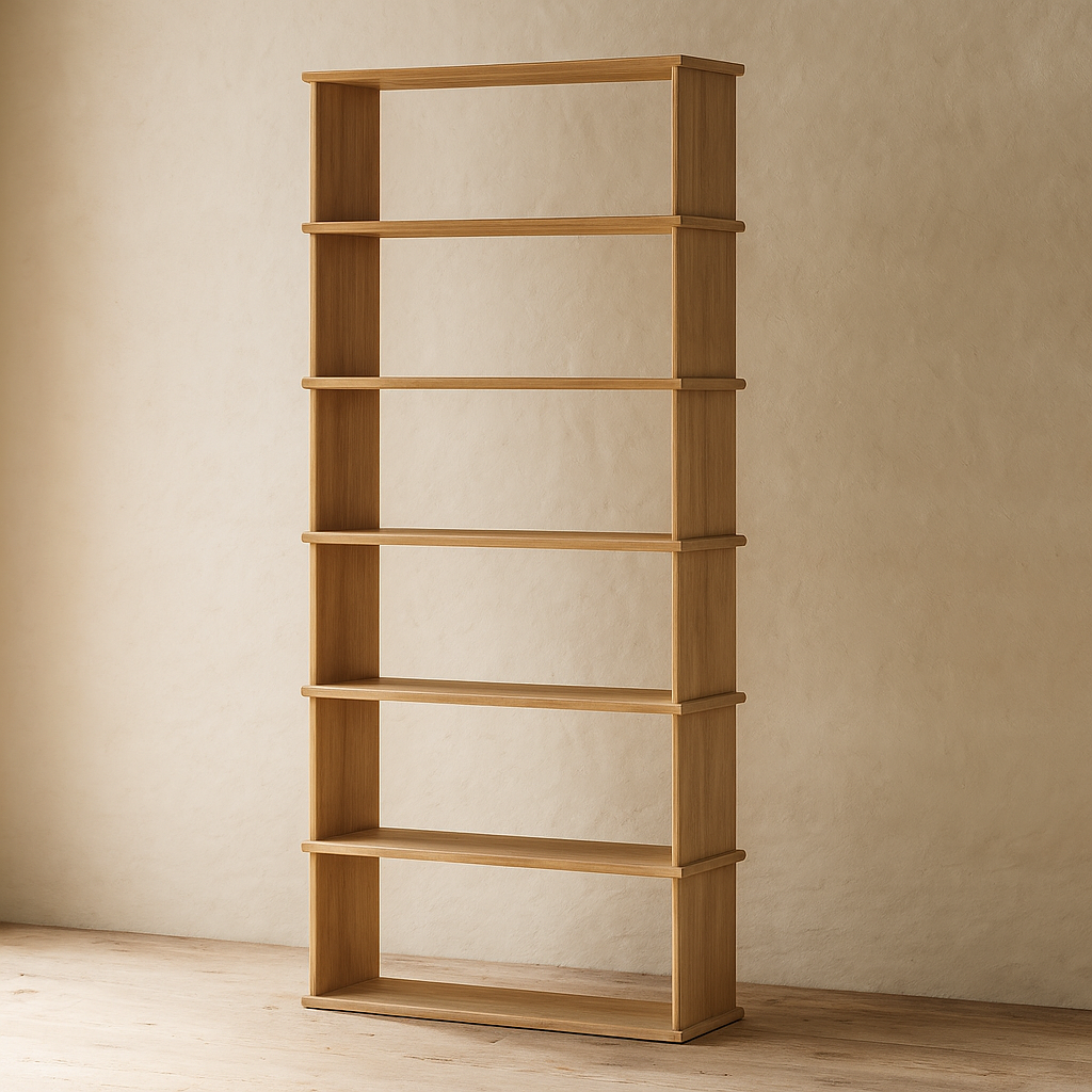 6 level bookshelf in wood