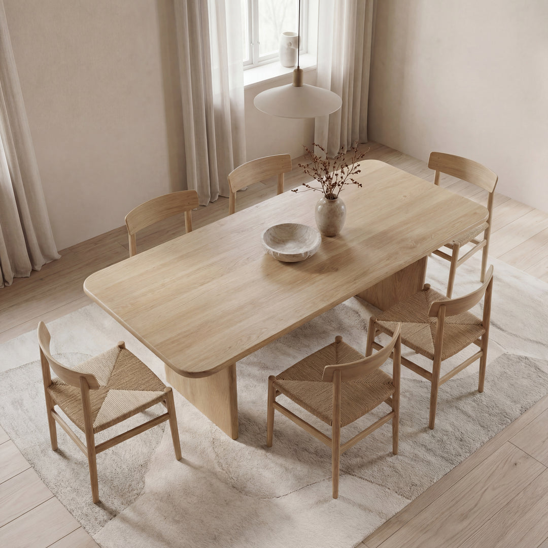 6 person minimalist dining table