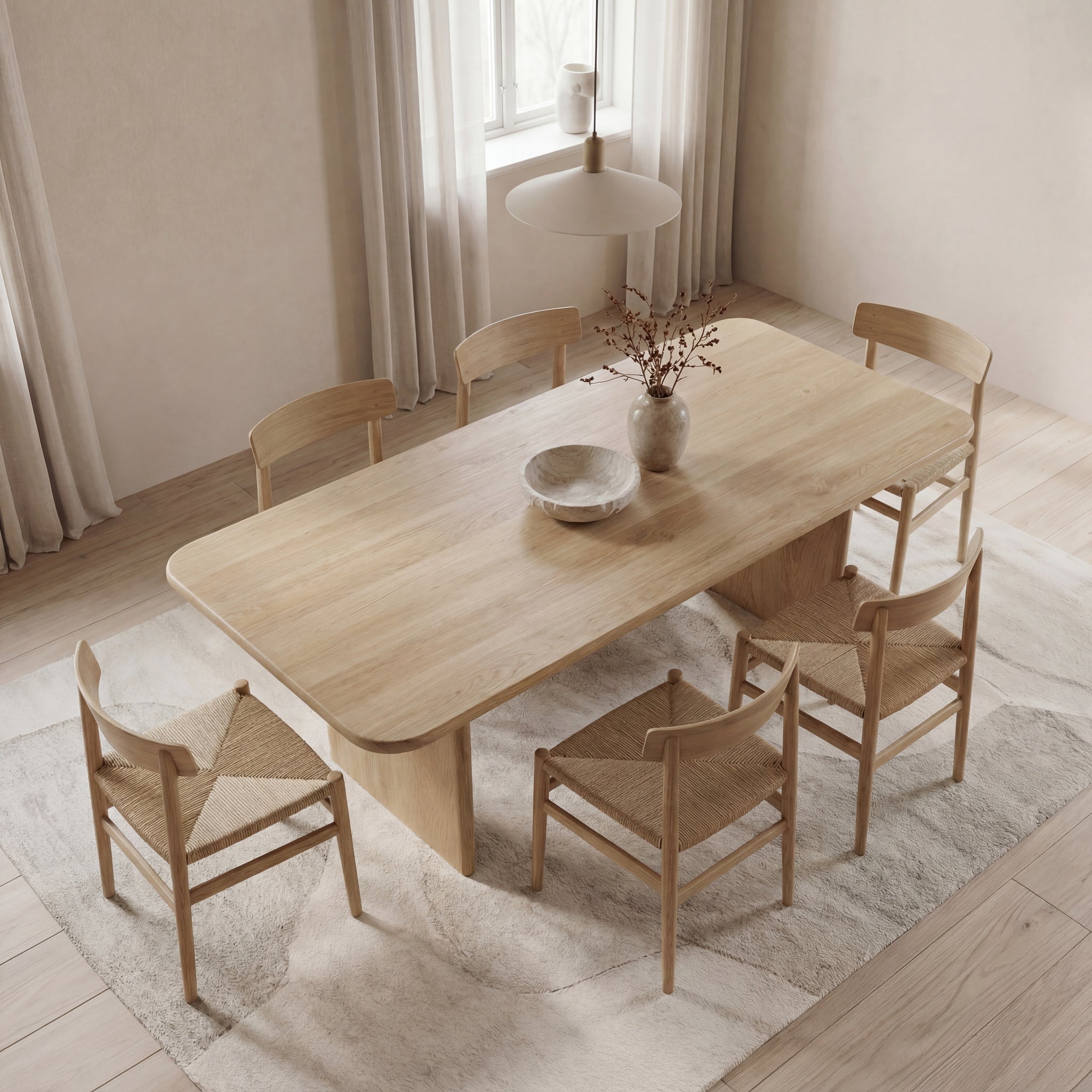 6 person minimalist dining table