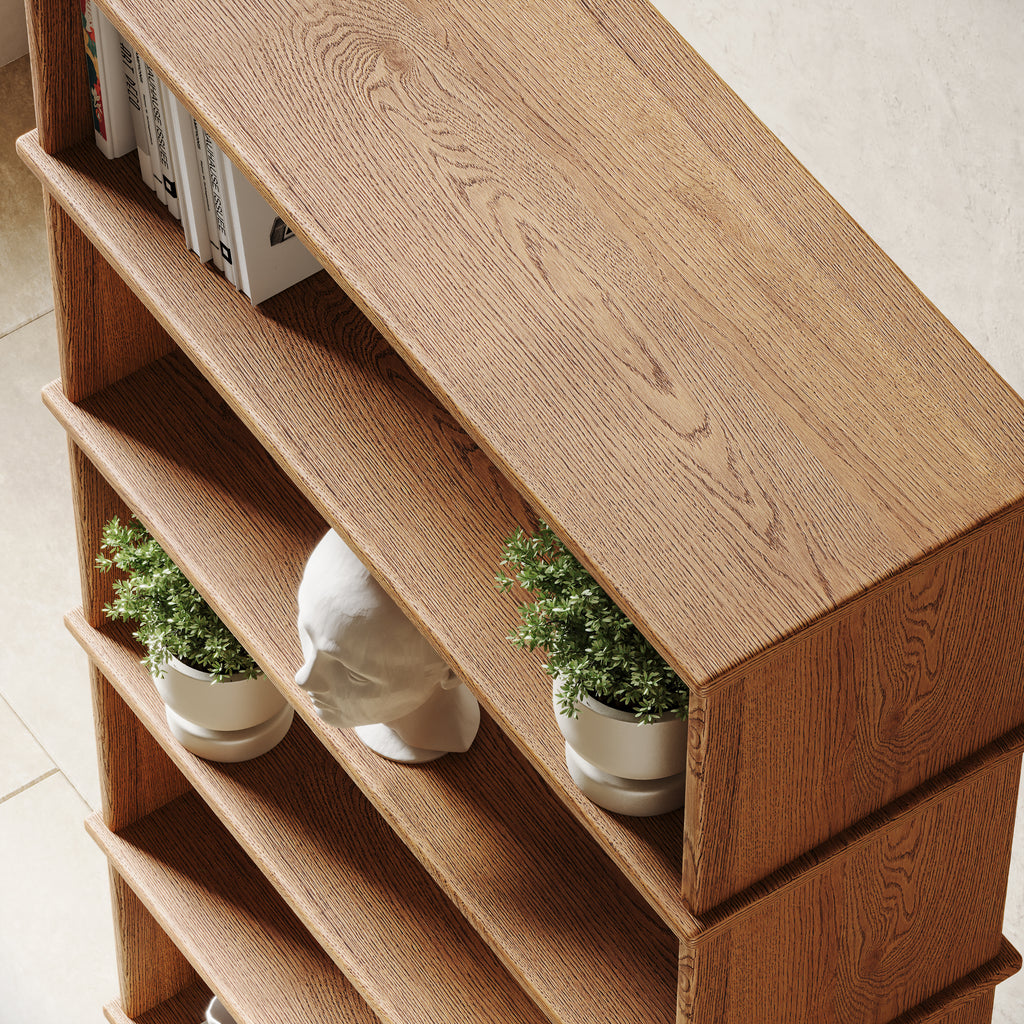 Top view of 6 shelf bookcase