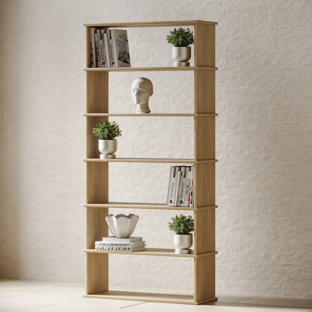 6 tier bookcase in solid wood