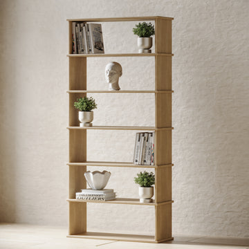 6 tier bookcase in solid wood