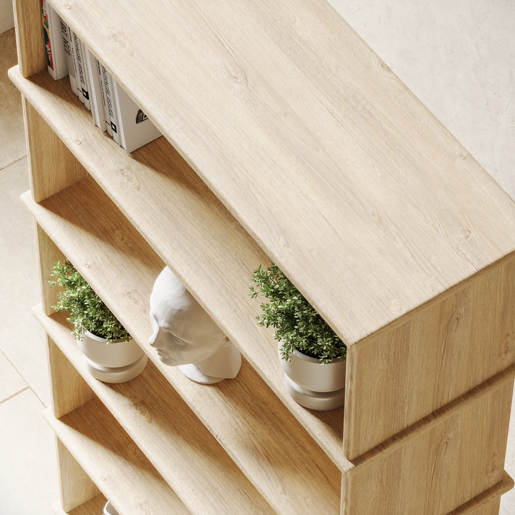 Top view of 6 tier bookcase