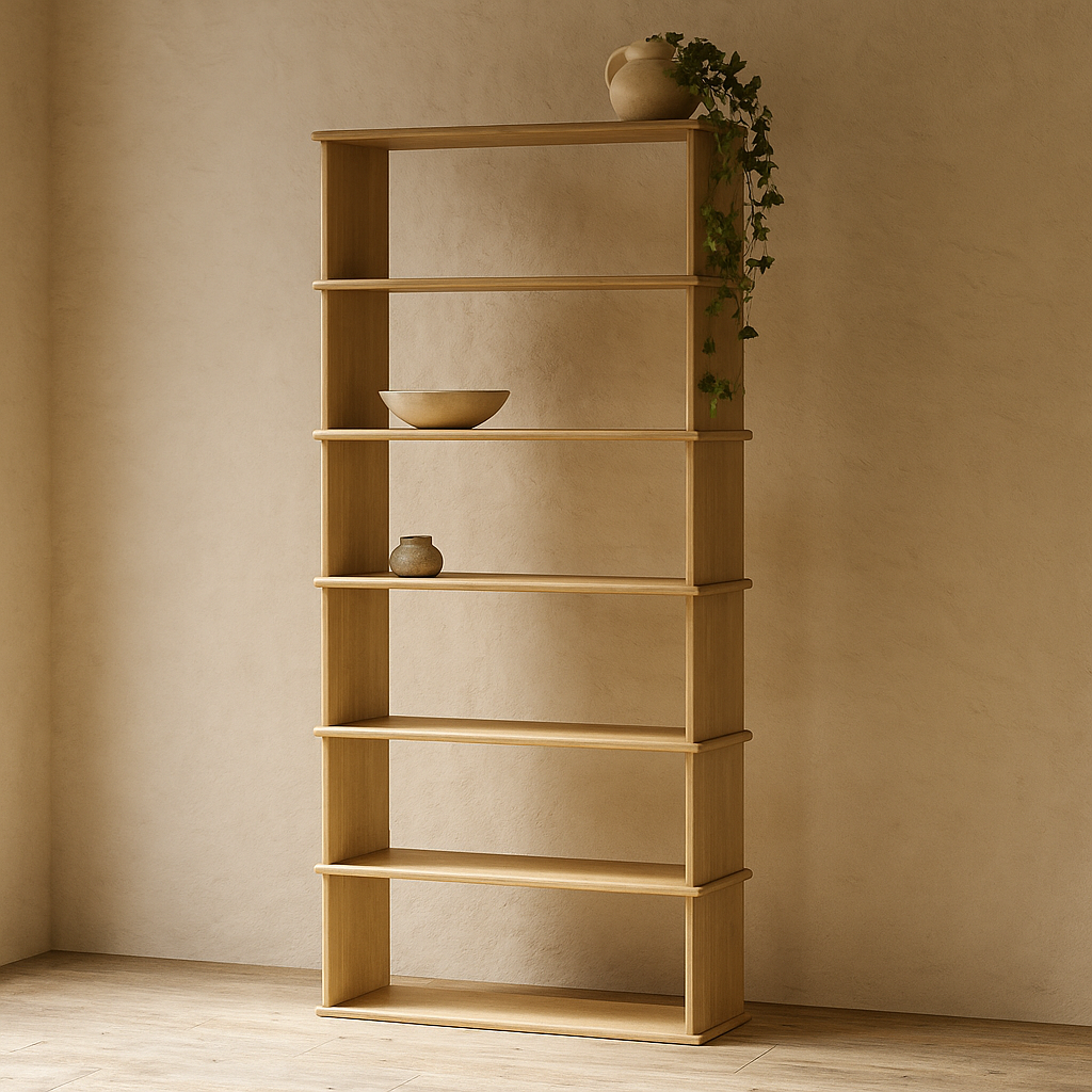 6 tier bookcase in wood