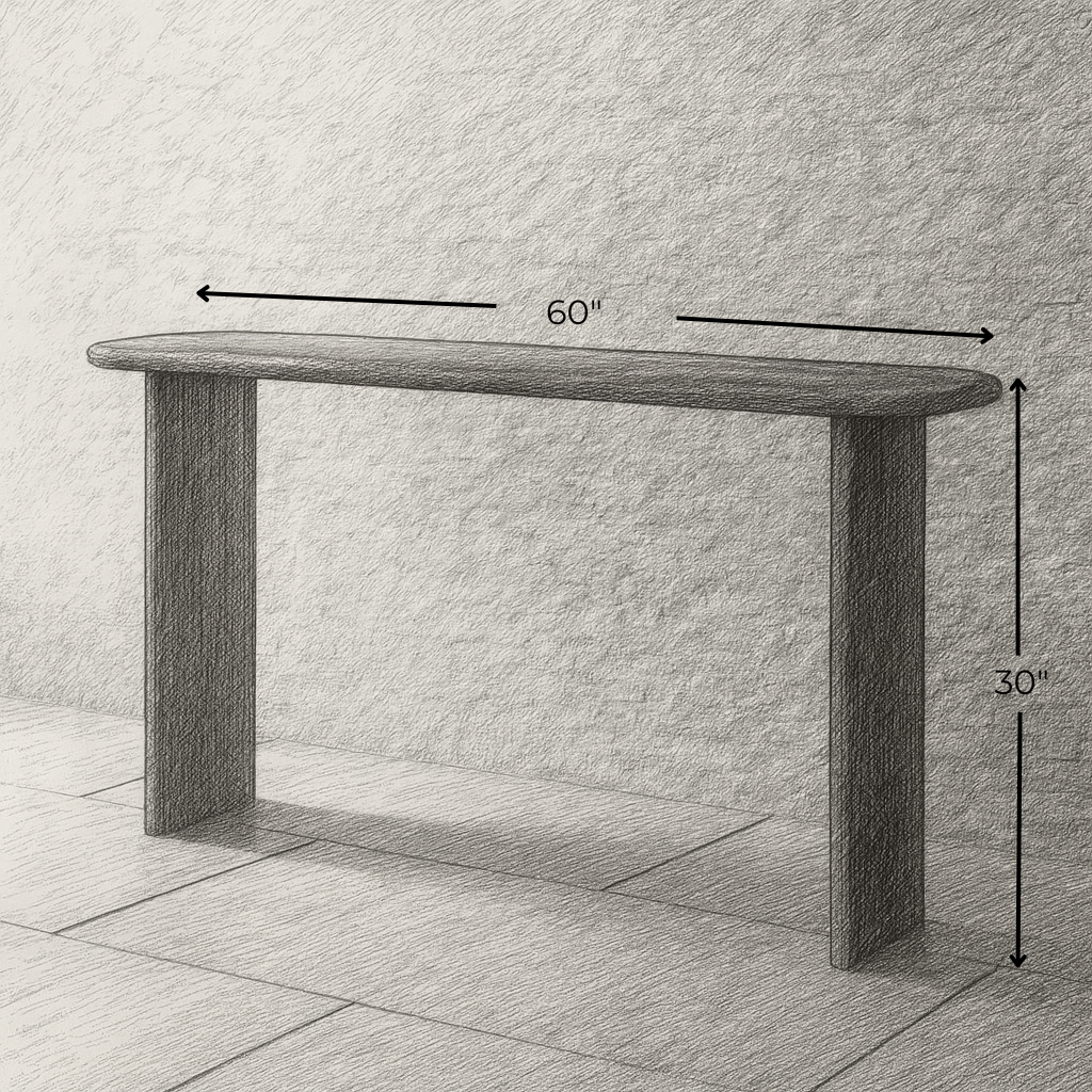 Sketch of 60 inch console table