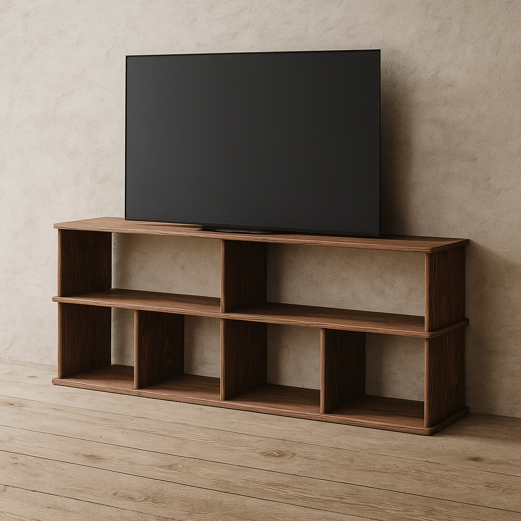 65 inch solid walnut bookshelf tv stand