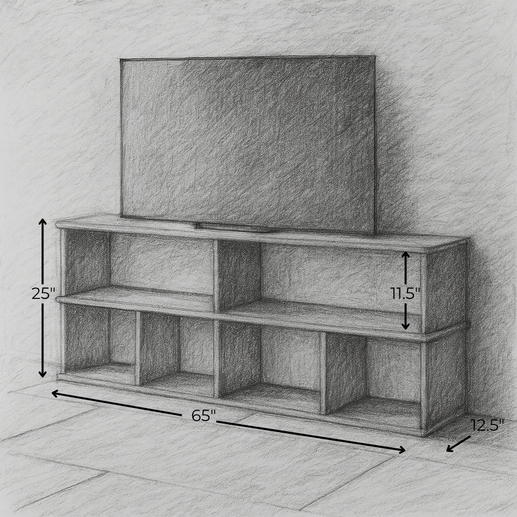 Sketch of a 65 inch TV stand