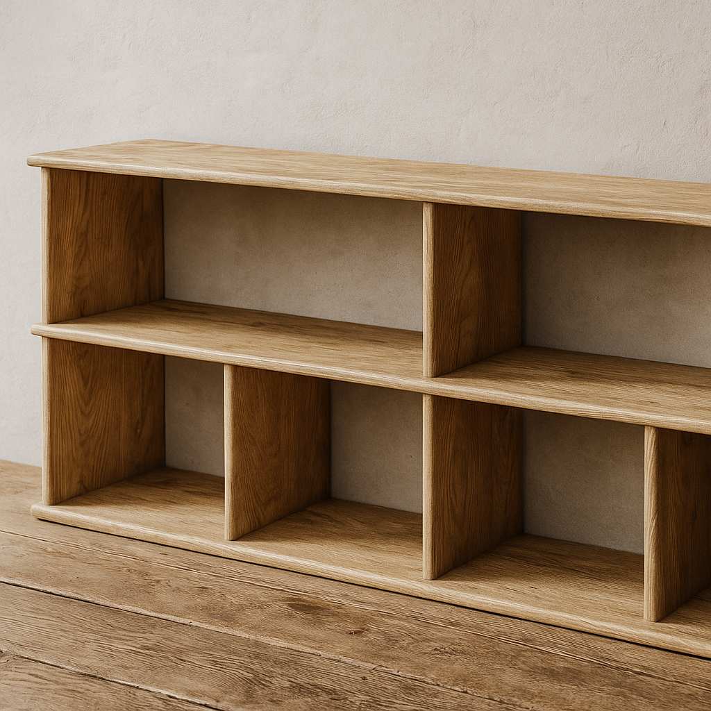 65 inch white oak tv stand up close