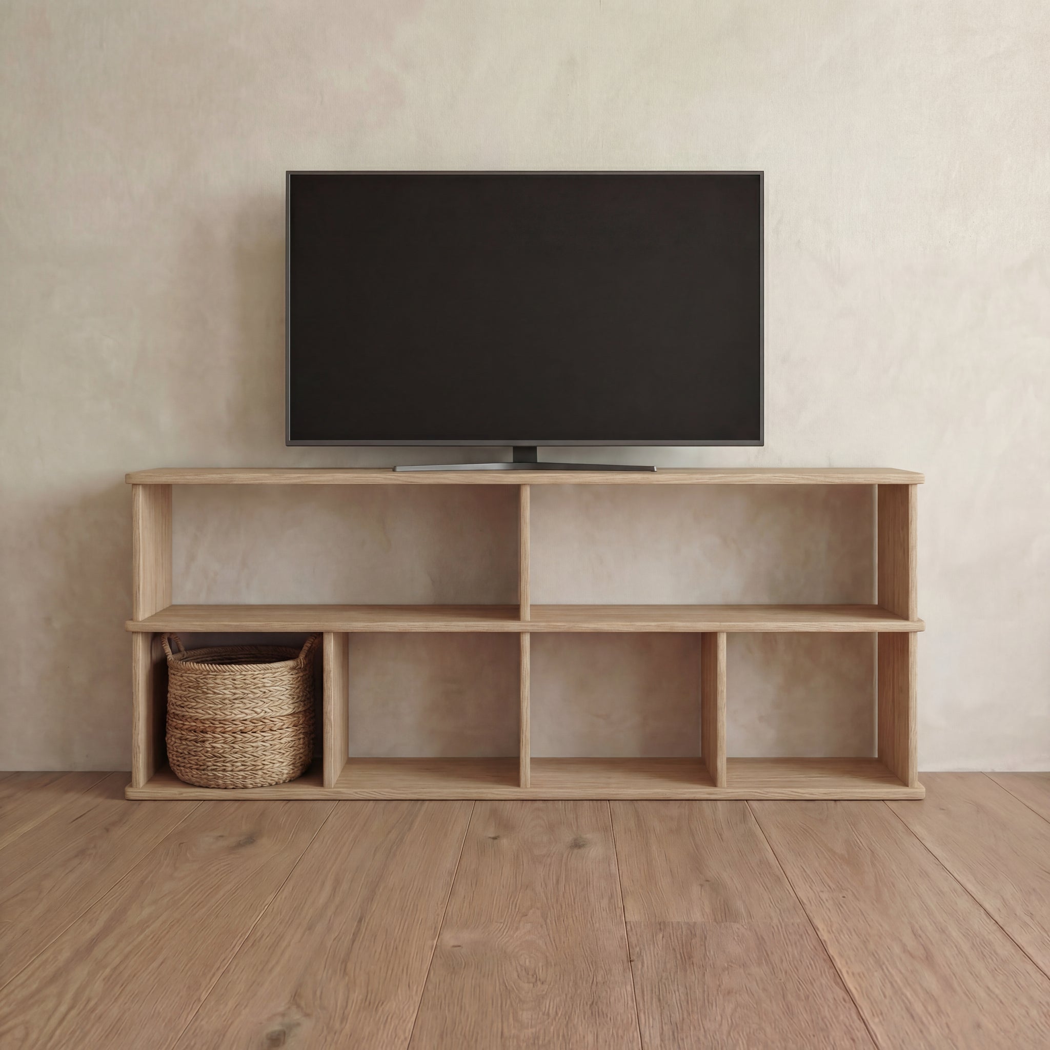 65 inch white oak tv stand