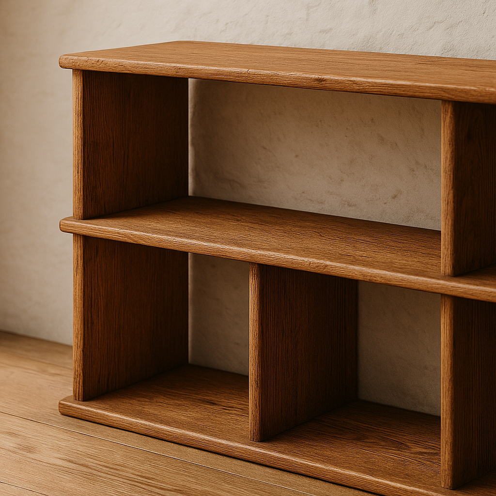 65 inch wood tv stand edge details