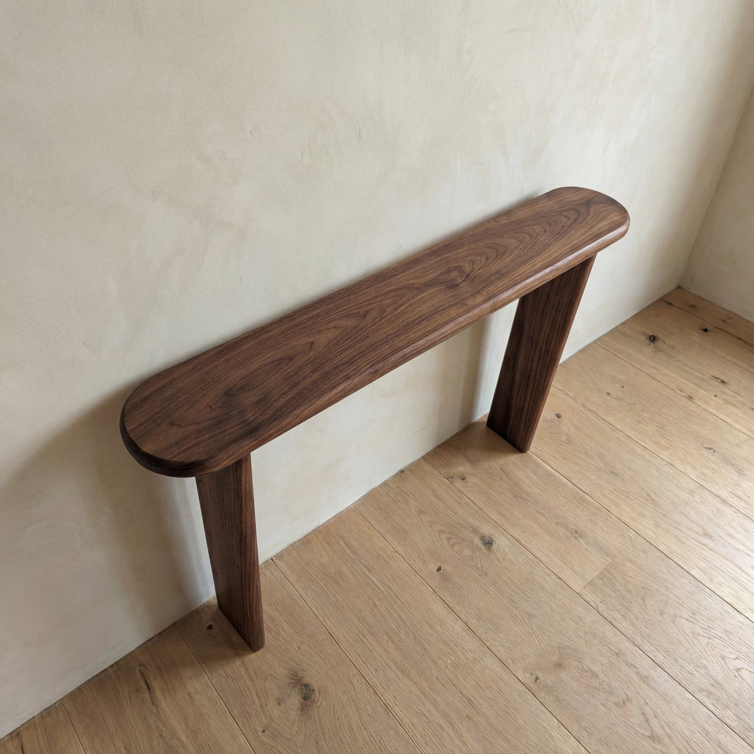 8 inch console table walnut top