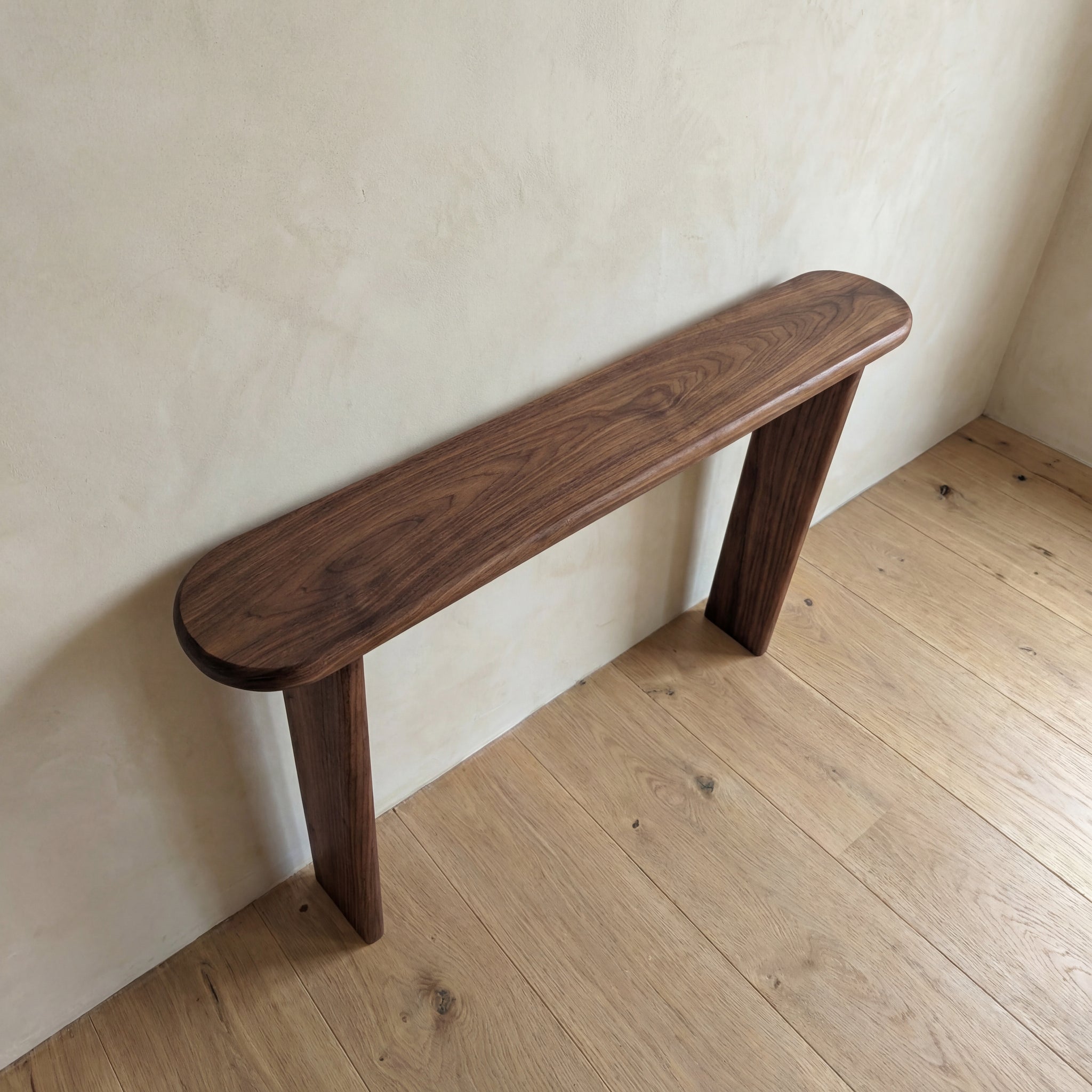 8 inch console table walnut top