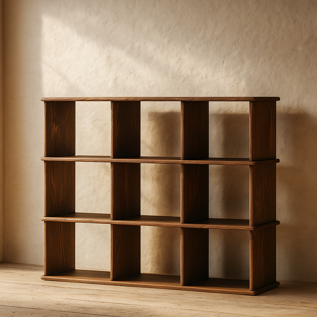 9 cube walnut bookshelf