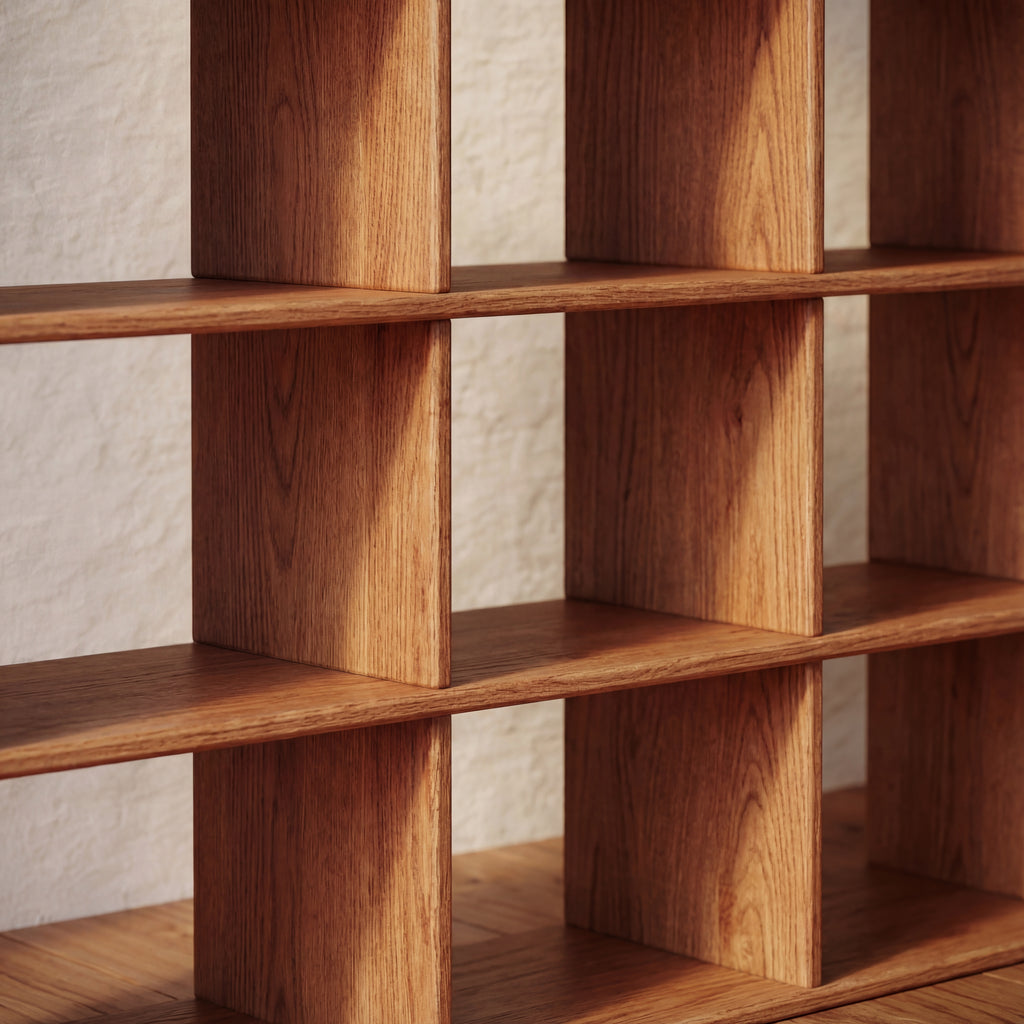 9 cube solid wood bookcase details