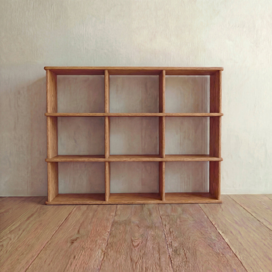 9 cube solid wood bookshelf