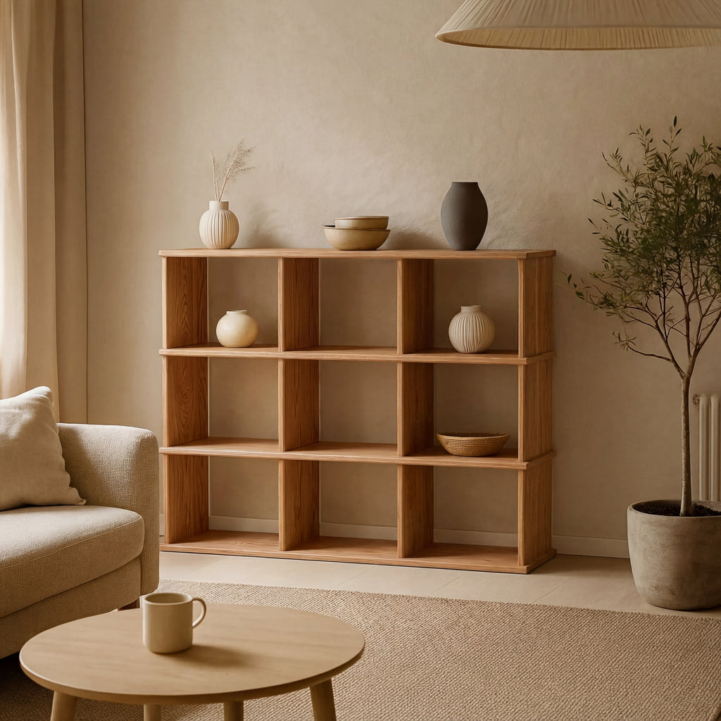 9 cube wood bookcase