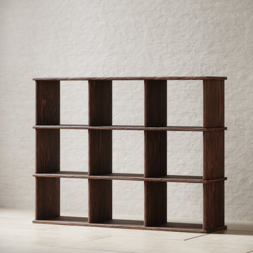 9 cube bookshelf in walnut (empty)