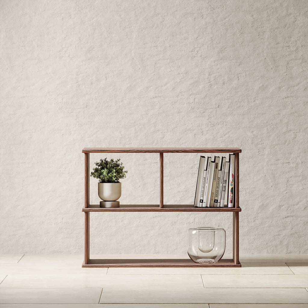 Console bookcase in walnut