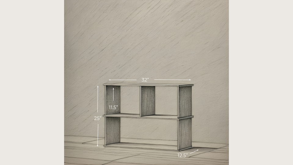 Console bookcase sketch