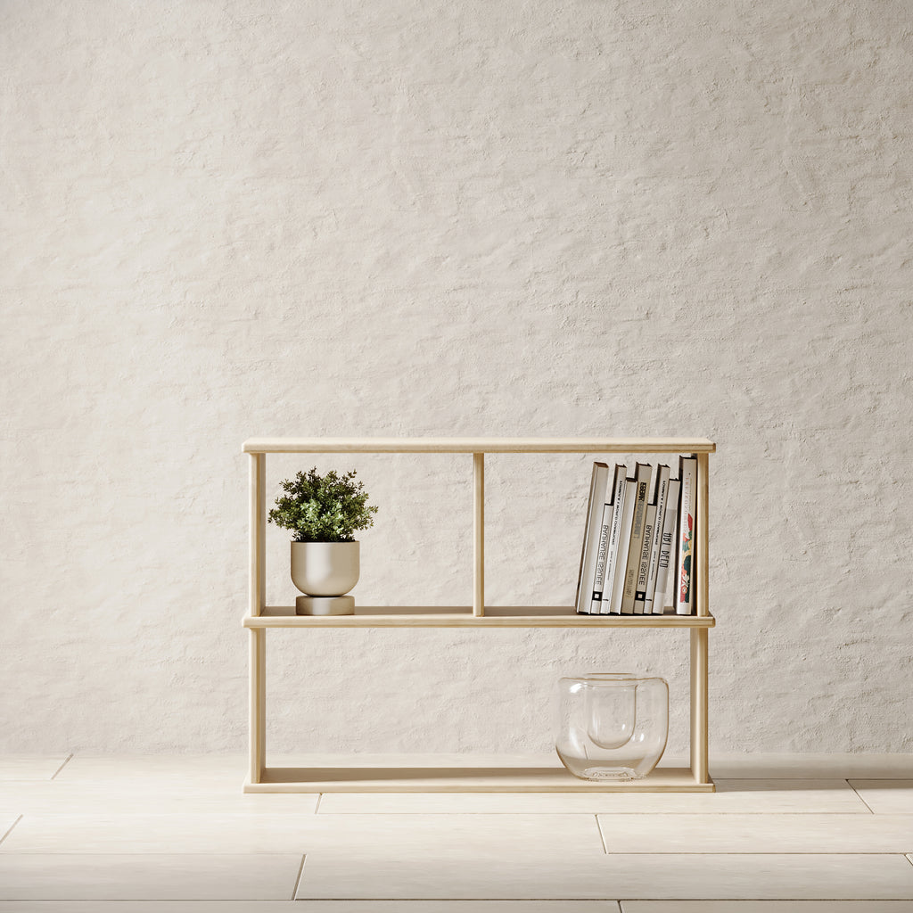 Console bookshelf in solid wood