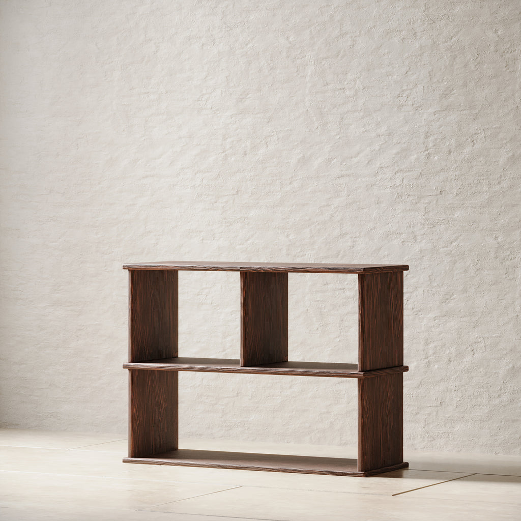 Console bookshelf in walnut