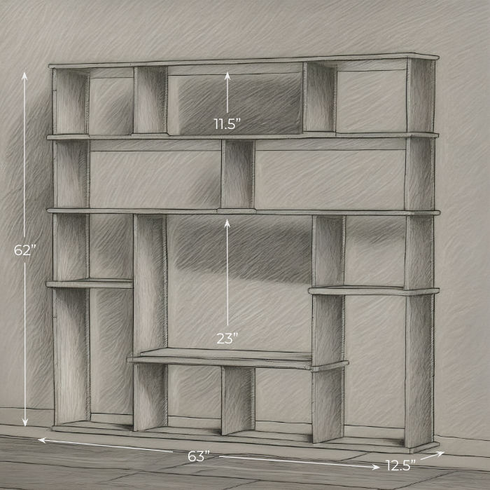 Sketch of a custom bookshelf