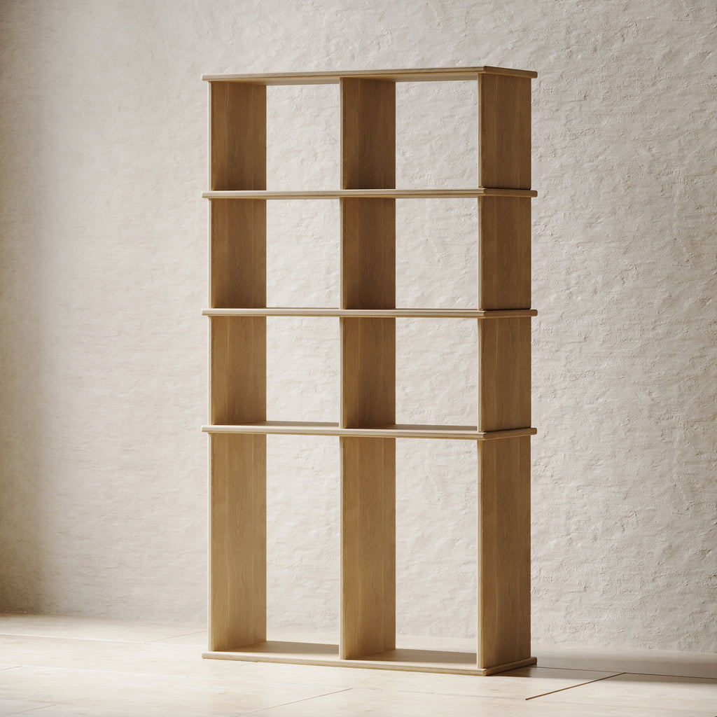 Etagere bookcase in white oak