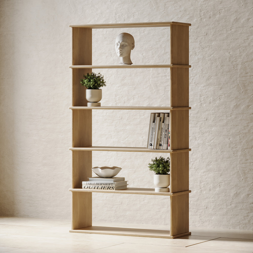 Minimalist wood bookcase