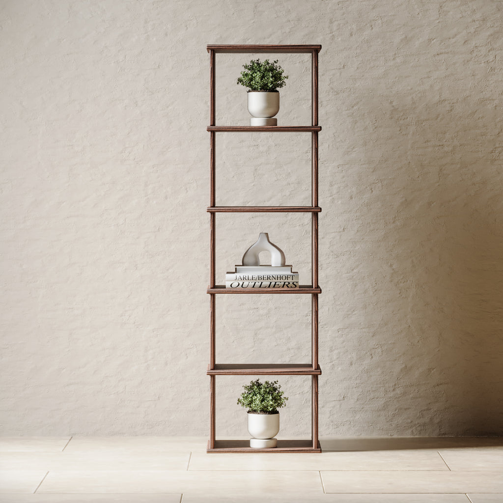 Narrow bookshelf in walnut