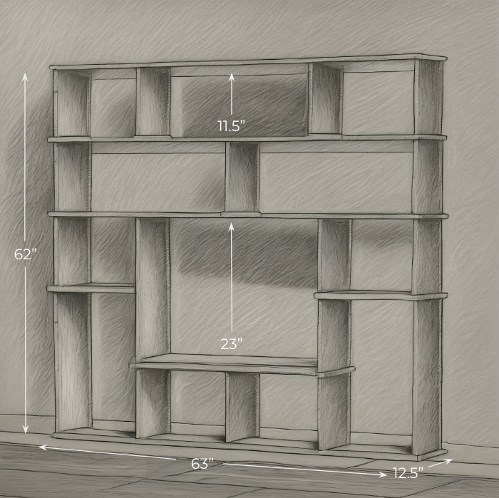 Sketch of a geometric bookshelf